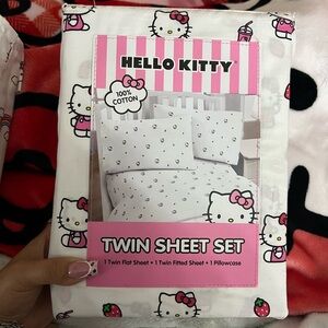 Hello kitty TWIN bedsheet set